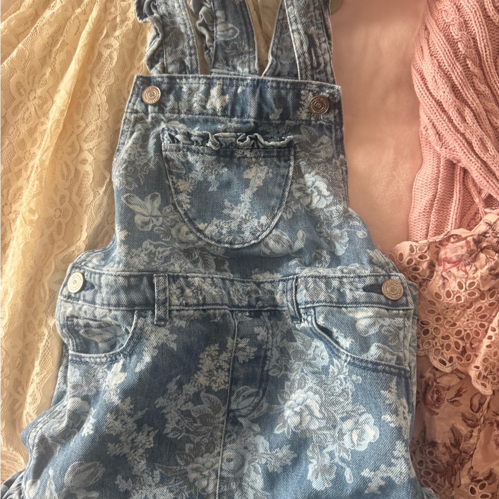 LSF + gap girls Floral Denim Overall dress